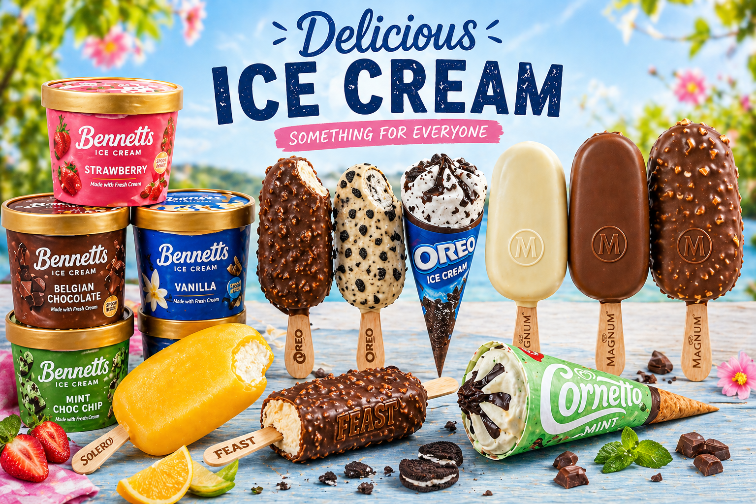 Ice creams and lollies at The Barn Owl Cafe